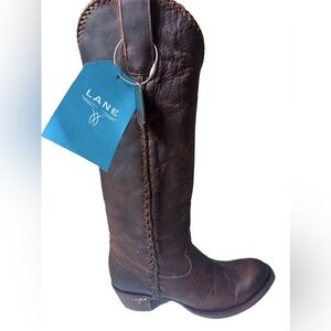 Lane Brown Leather Cowboy Boots